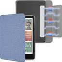 Vane Oak Magnetic Detachable Case for 7" Kindle Paperwhite 12th Gen 2024 and Kindle Colorsoft Signature Edition, Slim PU Shell Cover Case with Auto Wake/Sleep, Fabric Style (Light Blue)
