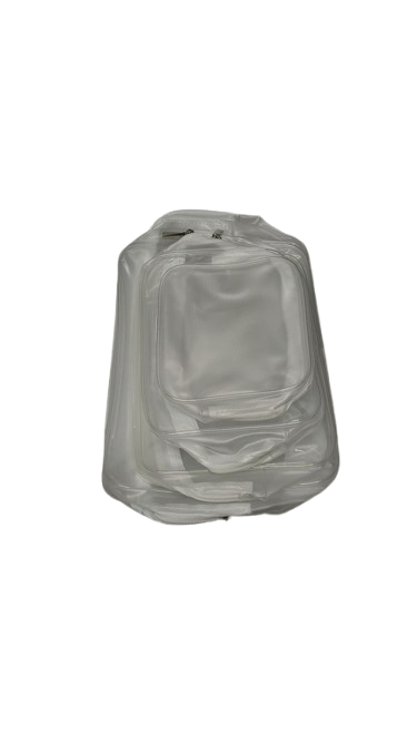 5 Pack clear plastic Back Packing white mixed Size