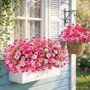 Artificial Flowers for Outdoors, 6 Bundles Silk Fake Hibiscus Flowers for Spring Summer Decoration, UV Resistant Fake Plants Plastic Bouquet for Home Planter Porch Patio Yard DecorDouble Pink)