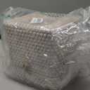 Rattan Tissue Box Cover Square, Wicker Tissue Box Holder with Lid, Natural Woven Facial Tissue Holder for Bathroom, Kitchen, Living Room (Whitewash)