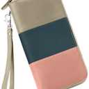 Moflycom Womens Wallet RFID Blocking Genuine Leather Multi Credit Card Large Capacity Zip Around Clutch Travel Purse Wristlet
