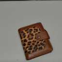 Women Leather Wallet RFID Blocking Small Bifold Zipper Pocket Wallet Card Case Purse with ID Window, Leopard