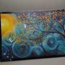 Large Tree of Life Wall Art for Living Room Teal Tree Pictures Big Wall Decor Modern Aesthetic Canvas Print Painting Home Framed Artwork Decoration Gifts for Bedroom Office 24"x36"