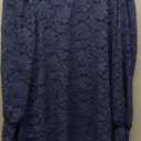 DOROSE Womens Tops and Blouses Dressy Casual Lace Floral Long Sleeve Shirts (X-Large, B05- Dark Blue)