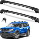 FengYu 300lb Lockable Roof Rack Cross Bars Compatible with Ford Bronco Sport Base & Big bend & Outer Banks & Badlands & First Edition 2021-2026 Aluminum Crossbars Rails Cargo Racks Luggage