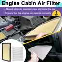 Engine Cabin Air Filter Compatible with RAV4 Hybrid (2019-2025), Highlander Hybrid (2020-2025), Sienna Venza (2021-2025), Camry Hybird (2018-2025), Air Filter Replaces17801-F0020, 87139-58010
