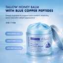 Copper Peptide GHK-Cu Beef Tallow: Grass-Fed Blue Balm for Mature Skin - Face and Body Moisturizer with Methylene Blue, Manuka Honey & Vitamin E Natural Skincare for Dry & Sensitive Skin 4 oz