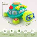 ToddlerCley Musical Turtle Baby Toys 6-12 Months, Bilingual Educational Crawling Toys 7 8 9 10 Months, Light up Infants Tummy Toy with Sound, Number, Letters, Gifts Present for Baby 4 5 6 12 Month