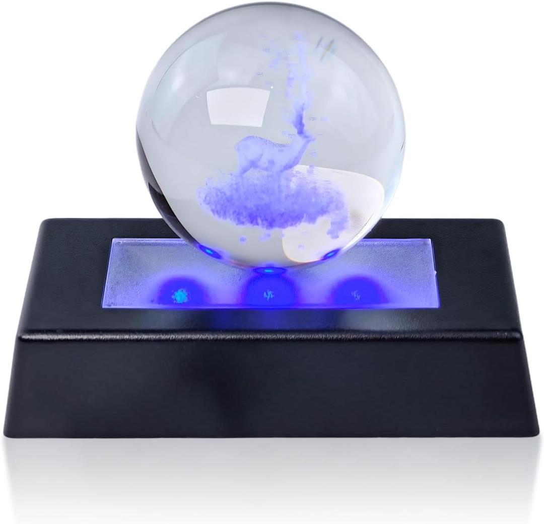LED Light Base Rectangle Display Stand, 3D Crystal Light Base with 7 Color and USB Cable, Multicolor Lighted Rectangle Stand for Crystal Glass Ball/Art Display/Holiday Party Decoration(Black) (Black)