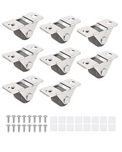 Anobeyi 0.5 Inch Mini Low Profile Caster Wheels, Self-Adhesive & Screw Mounted Rubber Casters for Small Appliance, Furniture, Organizer, DIY Project, Tray - Unidirectional Fixed Wheel (Brown-8PCS)