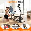 RAMXE Exercise Bikes for Home，Quiet Recumbent Stationary Bikes for Adults & Seniors, 16-Level Resistance Silent,Supports 400LB,Equipped With a Heart Rate Sensor, an LCD Display, and a Bluetooth App