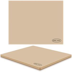Unicook Large Rectangular Pizza Stone for Oven and Grill 20" x 16" x 0.6", Thermal Shock Resistant Cordierite Baking Stone, Ideal for Baking Crispy Pizzas, Bread and Cookies, Dough Cutter Included