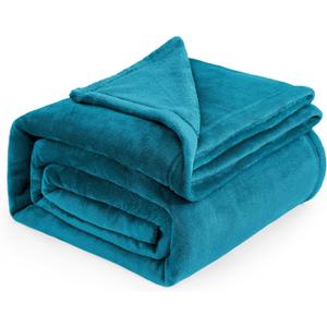 Bedsure GentleSoft Fleece Blankets Queen Size Teal - Bed Blanket Soft Lightweight Plush Fuzzy Cozy Luxury Microfiber, 90x90 inches