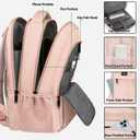 MATEIN 15.6 inch Laptop Backpack, Cute Slim Computer Travel Backpack, Carry On Casual Daypack Bag Gifts for Women Teacher Nurse, Pink