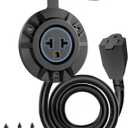 Outdoor Outlet Extender, Weatherproof Power Outlet, Receptacle Outlet,125 Volt NEMA 5-15R, RV Electrical Outlet with Integrated 20-Inch Extension Cord 12AWG, Outdoor Outlet Cover.