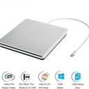 USB-C Superdrive External DVD/CD Reader and DVD/CD Burner for Apple-MacBook Air/Pro/iMac/Mini/MacBook Pro/ASUS/ASUS/DELL Latitude with USB-C Port Plug and Play(Silver)
