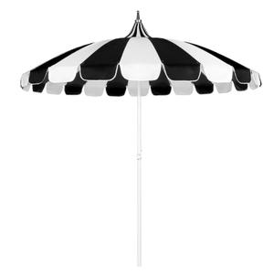 Funsite 8Ft Patio Pagoda Umbrella, UV Protect Pool Umbrellas with Heavy Duty Pole, Outdoor Market Umbrella for Holiday Garden Backyard, Black White