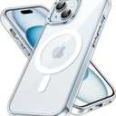 JETech Magnetic Case for iPhone 15 Plus 6.7-Inch Compatible with MagSafe Wireless Charging, Shockproof Phone Bumper Cover, Anti-Scratch Clear Back (Clear)