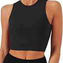 Natural Feelings Nudi Sports Bras for Women Removable Padded Yoga Tank Tops Sleeveless Fitness Workout Crop Tops M