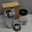 Blender Cups Replacement Parts For ninja,2-Pack 24oz Blender Cups with Sip & Seal Lids,7 fins Blender Replacement blade Compatible with Ninja BN401 BN751 BN801 BL480-30 BL642-30 BL682 BL687 NN102