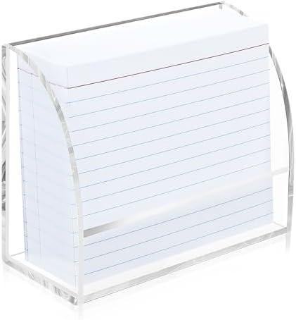 SHIQIKEJIPTY 1 PCS 4 X 6 Index Card Holder Clear Acrylic Card Holder for Desk File Note Postcard Stand Index Cards Rack Acrylic Business Stand Postcard Display for Office Business Classroom(No Card)