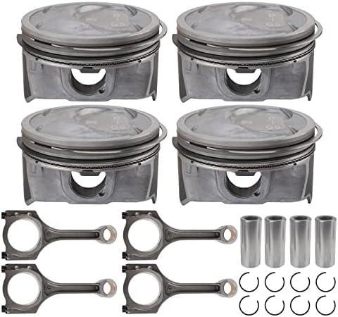 AUTOKAY Connecting Rod Piston Kit, 4 Set Piston & Connecting Rod Kit for Hyundai Sonata Sorento Optima 2011-2019 for Kia Sorento Optima Sportage Replace 23040-2G200 23040-25200 23510-2G500