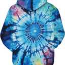 Creative Tie Dye Pattern Hoodies Colorful Hoodies Sweatshirt Pullover (L)