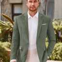 Vssjavun Blazer for Men Casual Suit Jackets Lightweight Sport Coat One Button Slim Fit Suits (L)
