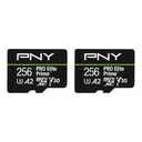 PNY 256GB PRO Elite Prime™ C10 U3 V30 A2 microSDXC Flash Memory Card – Ultra-Fast Speeds, Read 200MB/s, Write 150MB/s, 4K UHD, Full HD, UHS-I, for Smartphones, Drones, Action Cameras, 1-Pack