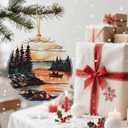 2 x Serene Mountain Sunset Christmas Ornaments: Christmas Tree Decorations & Holiday Ornaments  Holiday Presents, Gift Ideas for Friends, Coworker, Family, and Nature Lovers