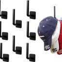 Perfect Curve Adhesive Hooks for Hat Storage (8-Pack), Multi-Purpose Organizer, Versatile, No Drilling, Hat Organizer, Durable Hooks for Baseball Caps and Accessories, Black