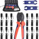 MC-4 Connector kit Solar Cable Connector kit 12 Pairs of Solar connectors and 2 Spanner Wrenches Along with a Wire Crimper Photovoltaic System Connector kit