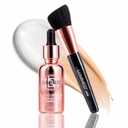 LUMINESS Liquid Mirage w/SPF 50 Color Adjusting Foundation Kit - Color Changing Foundation, SPF 50 Primer & Makeup Brush, Face Makeup for Mature Skin, 4in1 Liquid Foundation, Concealer & Moisturizer (03 Medium)