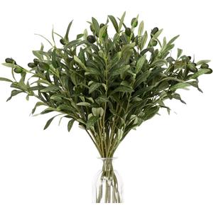 Waipfaru 8 Pcs Faux Greenery Stems, Olive Tree Branches for Vases, Artificial Olive Tree Fake Plants for Centerpieces Floral Arrangements Home Decor, 18 Inch