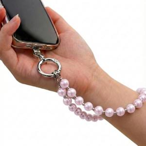 Phone Charm Strap, Pearl Phone Chain Wristlet With Tether Tab Wrist Strap Lanyard For Women