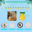 8.5Ft Tropical Summer Beach Pineapple Lights, 10L LED Pineapple String Lights Plug in for Indoor/Outdoor Home Table Porch Pergola Tiki Bar Luau Aloha Hawaiian Party Lights