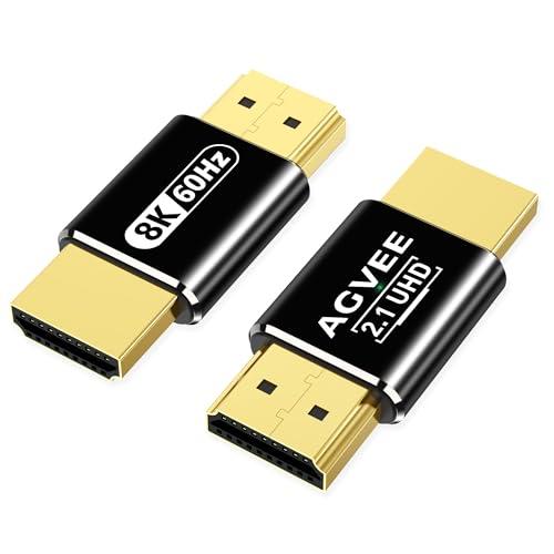 AGVEE 4 Pack 8K Male to Male HDMI Adapter, 8K@60HZ HDR HDMI 2.1 Coupler Converter Extension Connetor, Aluminium Alloy Shell for HDTV Roku Stick, Switch, Xbox One, PS4, PC, Black