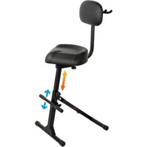 STRICH Guitar Stool with Backrest, Adjustable Stool, Height Adjustable Seat with Hanger for Acoustic Electric Bass Guitars, Drum Throne for Adults, Drummer and Guitarist SGT-40