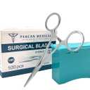 10R Dermaplaning Professional Kit Includes:10R Dermaplaning Scalpel Blades (100 Pack), Scalpel Handle No. 3, Scalpel Blade Remover, Hemostat Forceps