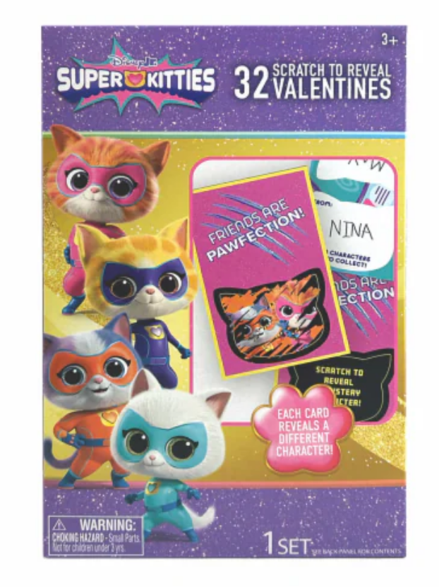 Disney Jr Super Kitties Scratch to Reveal Valentine Cards  Exchange Cards Super Kitties Scratch 2 Pack