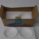 LoeJan Elevated Cat Food Bowl, 5 Oz Ceramic Raised and Tilted Water Bowl, Anti Vomiting and Protect Pets' Spines Dishes for Small Dog, Fat Faced Cat, Kitten (White, 4 Pack)