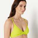 Amazon Essentials Womens Light-Support Classic Bikini Swimsuit Top (X-Large, Lime Green)
