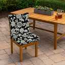 ARDEN Outdoor Plush Modern Tufted Blowfill Dining Chair Cushion, 21 x 40, Rain-Proof, Fade Resistant, Tufted Cushion for Dining and Bistro Chairs Ashland Black Jacobean, 19"L x 21"W x 5"H