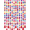 VitalCozy 24 Pcs 118 ft Cinco De Mayo Garland Yarn Mexican Pom Pom Garland Decorations Colorful Mexican Tassel Party Decoration Fiesta Rainbow Hanging Strand Fiesta Party Decor Wool Ball Decor