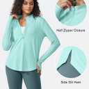 G4Free Lightbreeze Womens UPF 50+ Long Sleeve Sun Shirts Half Zip Pullover (Blue, XS)