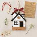 New Home Ornament 2025 with Card, Housewarming Gifts New Home Gift Ideas, House Warming Closing Gifts for Buyers, Women, Couple, First Christmas House Decor (Wood)