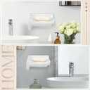 Honeydak 2 Pcs Ceramic Corner Soap Dish for Shower Wall Tile White Ceramic Soap Holder 7 x 7 x 2.5 Inches Wall Holder for Home Bathtub Bathroom Sink Shower