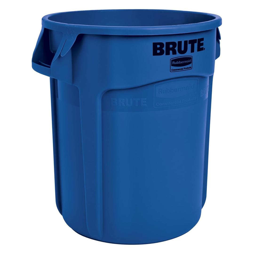 Rubbermaid Commercial Products BRUTE Heavy-Duty Round Trash/Garbage Can, 20-Gallon, Blue, for Landscapers/Construction Sites/Restaurants/Back of House/Offices/Warehouses/Commercial Environments