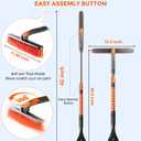 DooGooCoo [Upgrade] Ice Scraper & Extendable Snow Brush for Car Windshield [Military-Grade Sturdy] - 360 Pivoting Brush Head with Silicone Grip for Effortless One-Swipe Clean on Auto (Large)