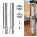 GRELWT 2 Pack 2-3/8" OD Metal Post Extender, 18" Fence Post Extension Height, Hot-dip Galvanized Steel, Includes Screws and Caps